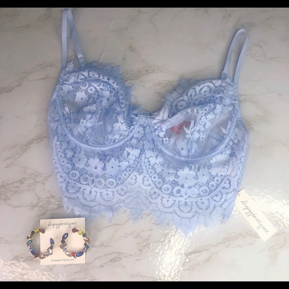 Lace top & statement earrings